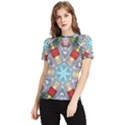 Geometric Symmetrical Symmetry Data Futuristic Women s Short Sleeve Rash Guard View1