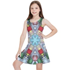 Geometric Symmetrical Symmetry Data Futuristic Kids  Lightweight Sleeveless Dress by Ravend