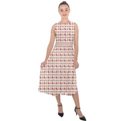 Wrapping Paper Christmas Packaging Surprise Midi Tie-back Chiffon Dress by Ravend