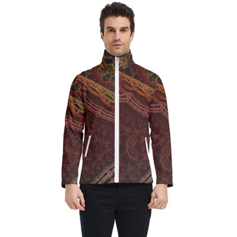 Fractal Pattern Geometric Pattern Disintegration Men s Bomber Jacket by Ravend