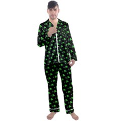 Pixels Men s Long Sleeve Satin Pajamas Set by Sparkle