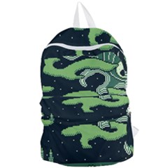 Ship Sea Monster Boat Island Night Pixel Foldable Lightweight Backpack by Pakemis