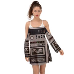 Cassette Recorder 80s Music Stereo Boho Dress by Pakemis