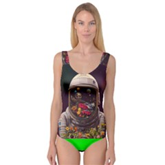 Astronaut Universe Planting Flowers Cosmos Jpg Princess Tank Leotard  by Pakemis