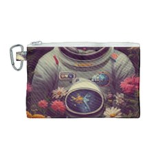 Astronaut Universe Planting Flowers Cosmos Art Canvas Cosmetic Bag (medium) by Pakemis