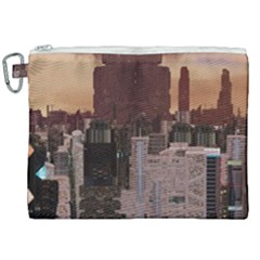 Skyline Skyscrapers Futuristic Sci-fi Panorama Canvas Cosmetic Bag (xxl) by Pakemis