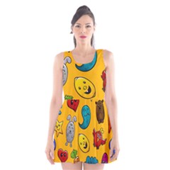 Graffiti Characters Seamless Ornament Scoop Neck Skater Dress by Pakemis