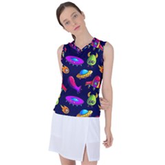 Space Pattern Women s Sleeveless Sports Top by Pakemis