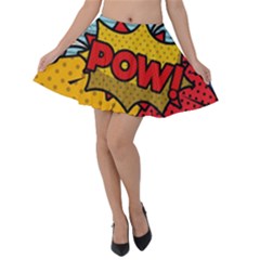 Pow Word Pop Art Style Expression Vector Velvet Skater Skirt by Pakemis