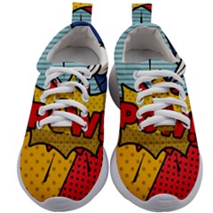 Pow Word Pop Art Style Expression Vector Kids Athletic Shoes by Pakemis