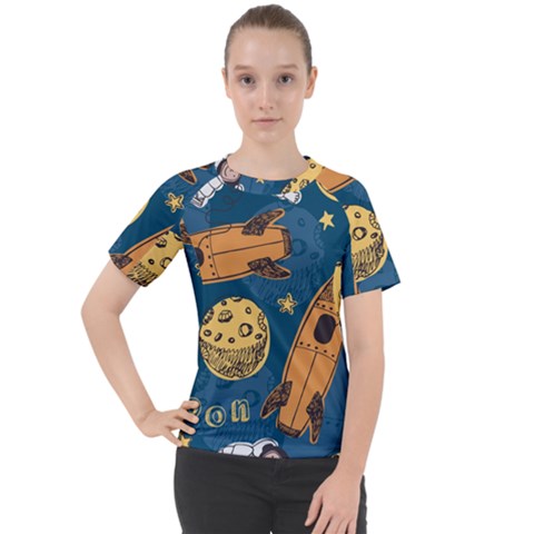 Missile Pattern Women s Sport Raglan Tee by Pakemis