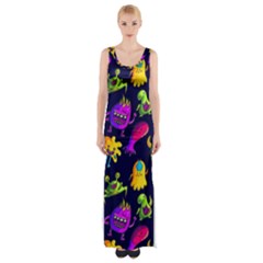 Space Patterns Thigh Split Maxi Dress by Pakemis