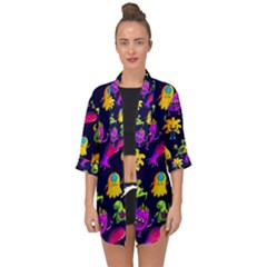 Space Patterns Open Front Chiffon Kimono by Pakemis