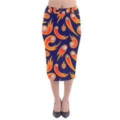 Space Patterns Pattern Velvet Midi Pencil Skirt by Pakemis