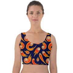 Space Patterns Pattern Velvet Crop Top by Pakemis