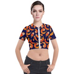 Space Patterns Pattern Short Sleeve Cropped Jacket by Pakemis