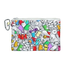 Graffit Characters Seamless Pattern Art Canvas Cosmetic Bag (medium) by Pakemis