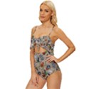 Tattoo Pattern Knot Front One-Piece Swimsuit View2