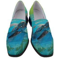 Beautiful Dolphins Women s Chunky Heel Loafers by Sparkle