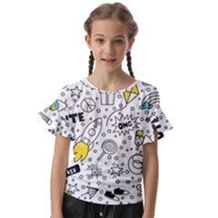 Set Cute Colorful Doodle Hand Drawing Kids  Cut Out Flutter Sleeves by Pakemis