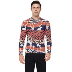 Mixed-animal-skin-print-safari-textures-mix-leopard-zebra-tiger-skins-patterns-luxury-animals-textur Men s Long Sleeve Rash Guard by Pakemis