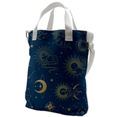 Seamless-galaxy-pattern Canvas Messenger Bag by Pakemis