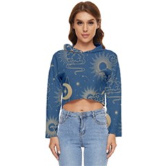 Seamless-galaxy-pattern Women s Lightweight Cropped Hoodie by Pakemis