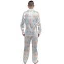 Hand-drawn-cute-flowers-with-leaves-pattern Men s Long Sleeve Satin Pajamas Set View2