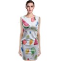 Fruit Summer Vitamin Watercolor Sleeveless Velvet Midi Dress View1