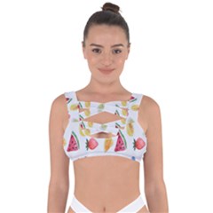 Fruit Summer Vitamin Watercolor Bandaged Up Bikini Top by artworkshop