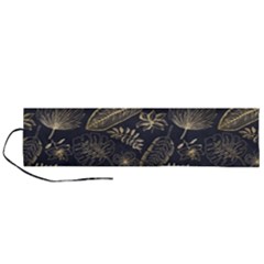 Elegant-pattern-with-golden-tropical-leaves Roll Up Canvas Pencil Holder (l) by Pakemis