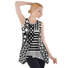 Black And White Side Drop Tank Tunic by gasi