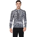 Black and white Men s Long Sleeve Rash Guard View1