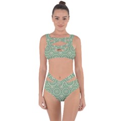 Kaleidoscope Peaceful Green Bandaged Up Bikini Set  by Mazipoodles