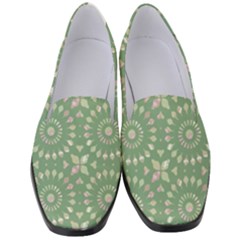 Kaleidoscope Peaceful Green Women s Classic Loafer Heels by Mazipoodles