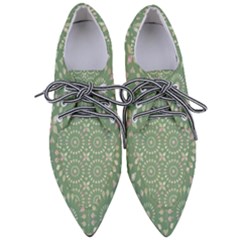 Kaleidoscope Peaceful Green Pointed Oxford Shoes by Mazipoodles