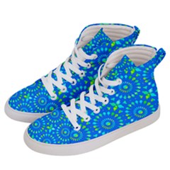 Kaleidoscope Blue Women s Hi-top Skate Sneakers by Mazipoodles