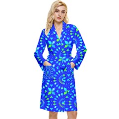 Kaleidoscope Royal Blue Long Sleeve Velour Robe by Mazipoodles