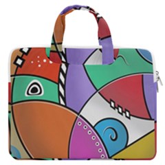 Modern Art Macbook Pro 13  Double Pocket Laptop Bag by gasi