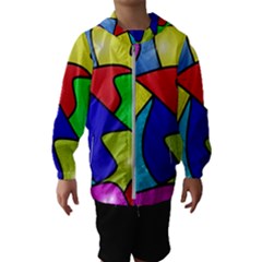 Colorful Abstract Art Kids  Hooded Windbreaker by gasi