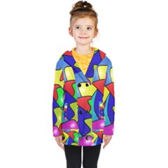 Colorful Abstract Art Kids  Double Breasted Button Coat by gasi