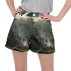 Waterfall River Fantasy Dream Planet Matte Ripstop Shorts by Uceng