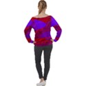 Background Pattern Purple Texture Design Wallpaper Off Shoulder Long Sleeve Velour Top View2