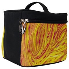 Red Yellow Abstract Wallpapers Abstracts Liquids Make Up Travel Bag (big) by Uceng