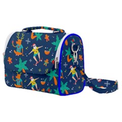 Colorful Funny Christmas Pattern Satchel Shoulder Bag by Uceng