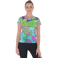 Colorful Stylish Design Short Sleeve Sports Top  by gasi