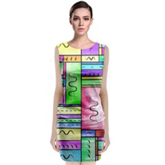 Colorful Pattern Classic Sleeveless Midi Dress by gasi