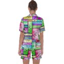 Colorful pattern Satin Short Sleeve Pajamas Set View2