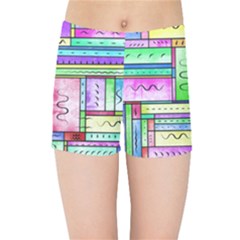 Colorful Pattern Kids  Sports Shorts by gasi