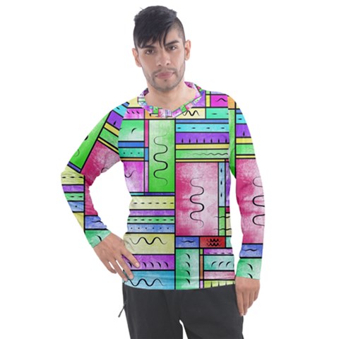 Colorful Pattern Men s Pique Long Sleeve Tee by gasi